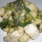 Chicken and Gnocchi with Spinach and Peas in Lemon Cream Sauce