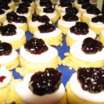 Polenta Cakes with Goat Cheese and Black Raspberry Preserves