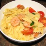 Farfalle with Tomatoes, Basil and Hot Italian Sausage
