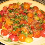 Warm Heirloom Cherry Tomato Salad