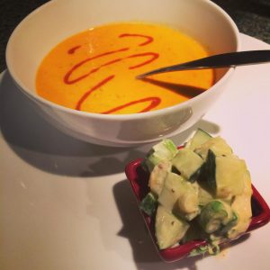 Roasted Heirloom Tomato and Blue Cheese Soup
